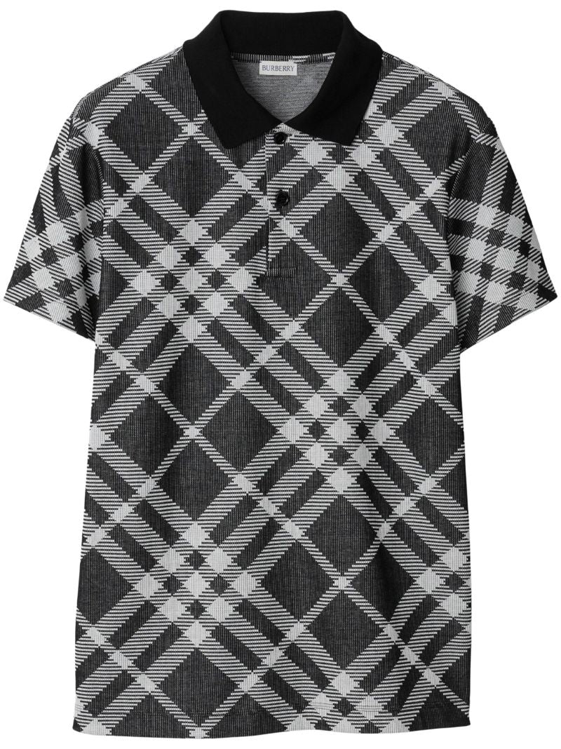 Black Checked Polo Shirt