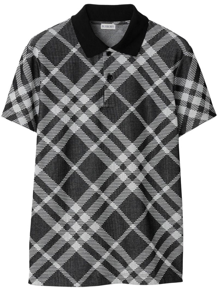 Black Checked Polo Shirt