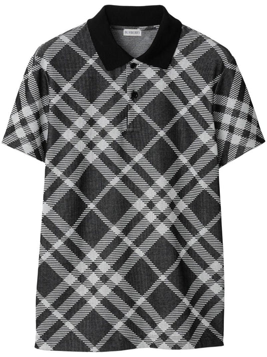 Black Checked Polo Shirt