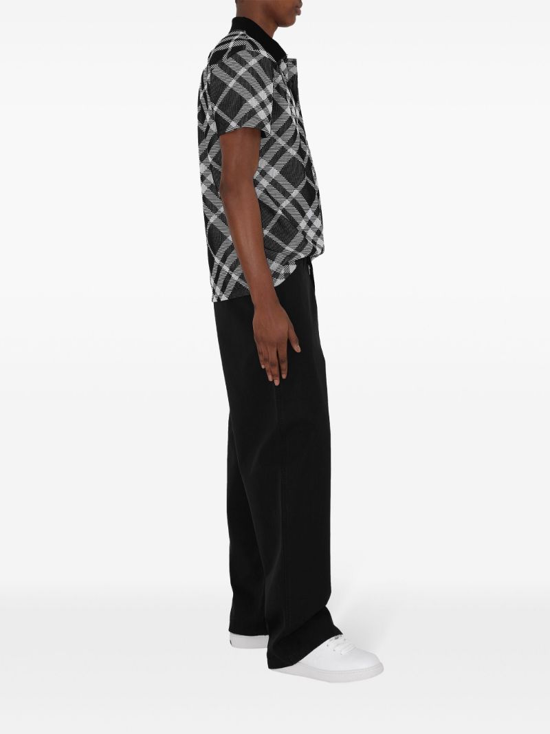 Black Checked Polo Shirt