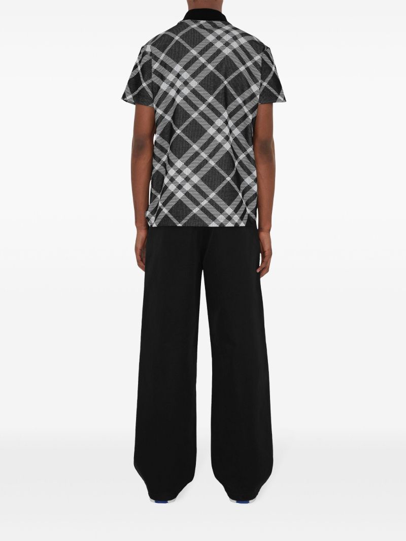 Black Checked Polo Shirt