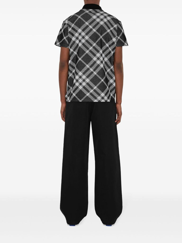 Black Checked Polo Shirt