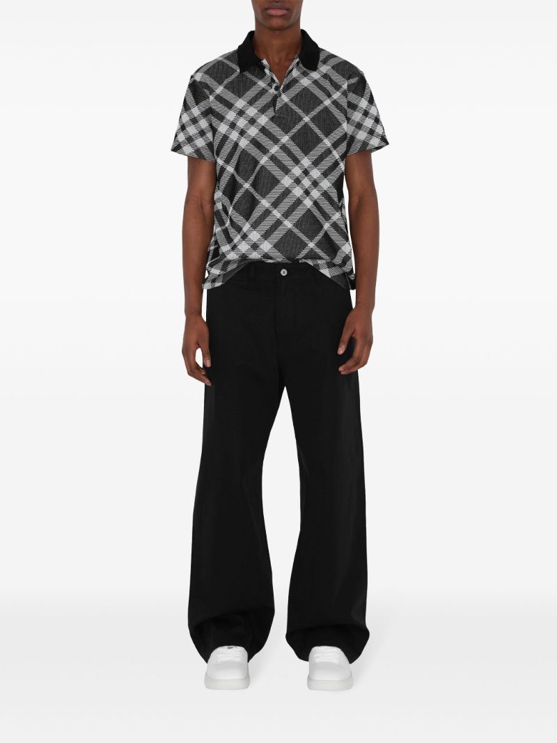 Black Checked Polo Shirt