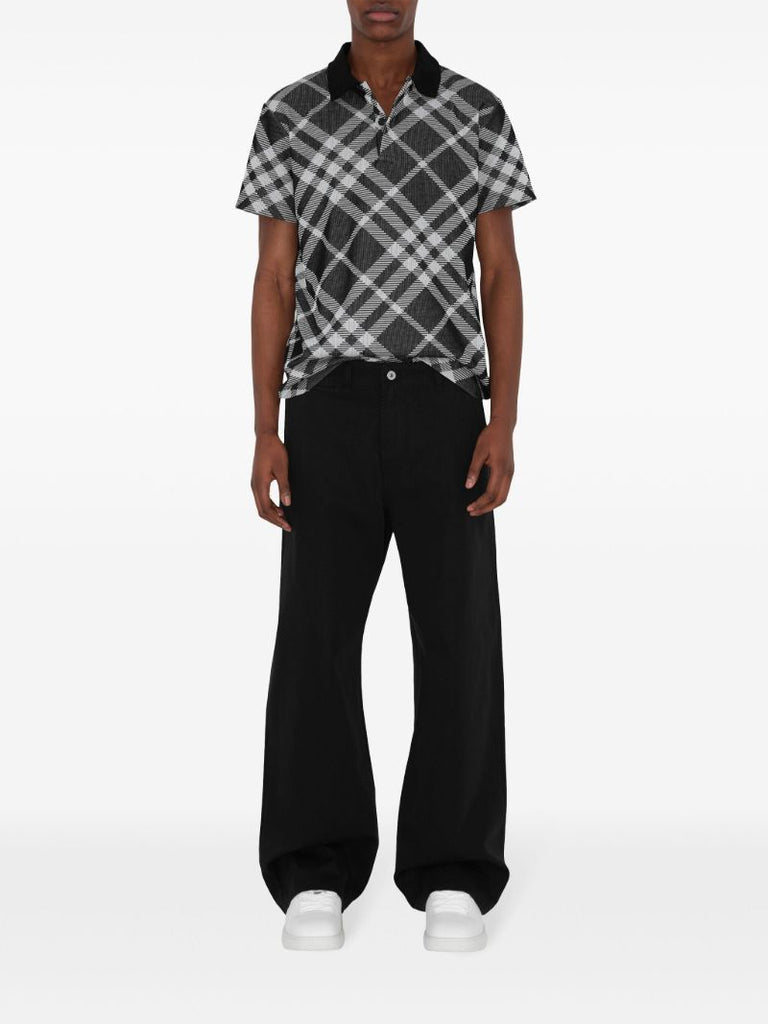 Black Checked Polo Shirt