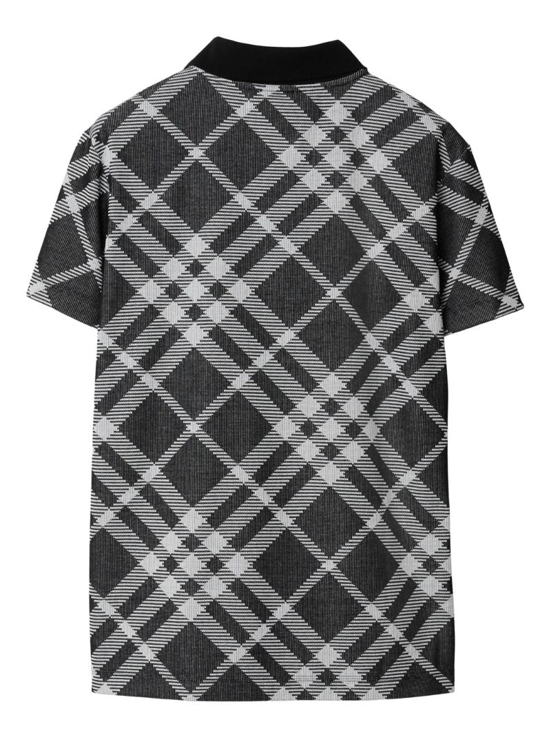 Black Checked Polo Shirt