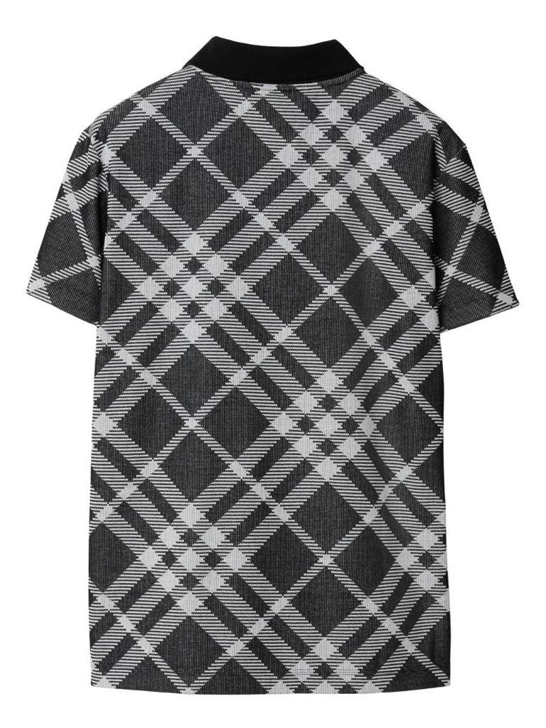 Black Checked Polo Shirt