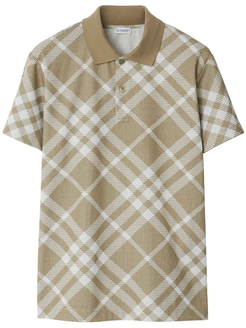 Neutral Checked Polo Shirt