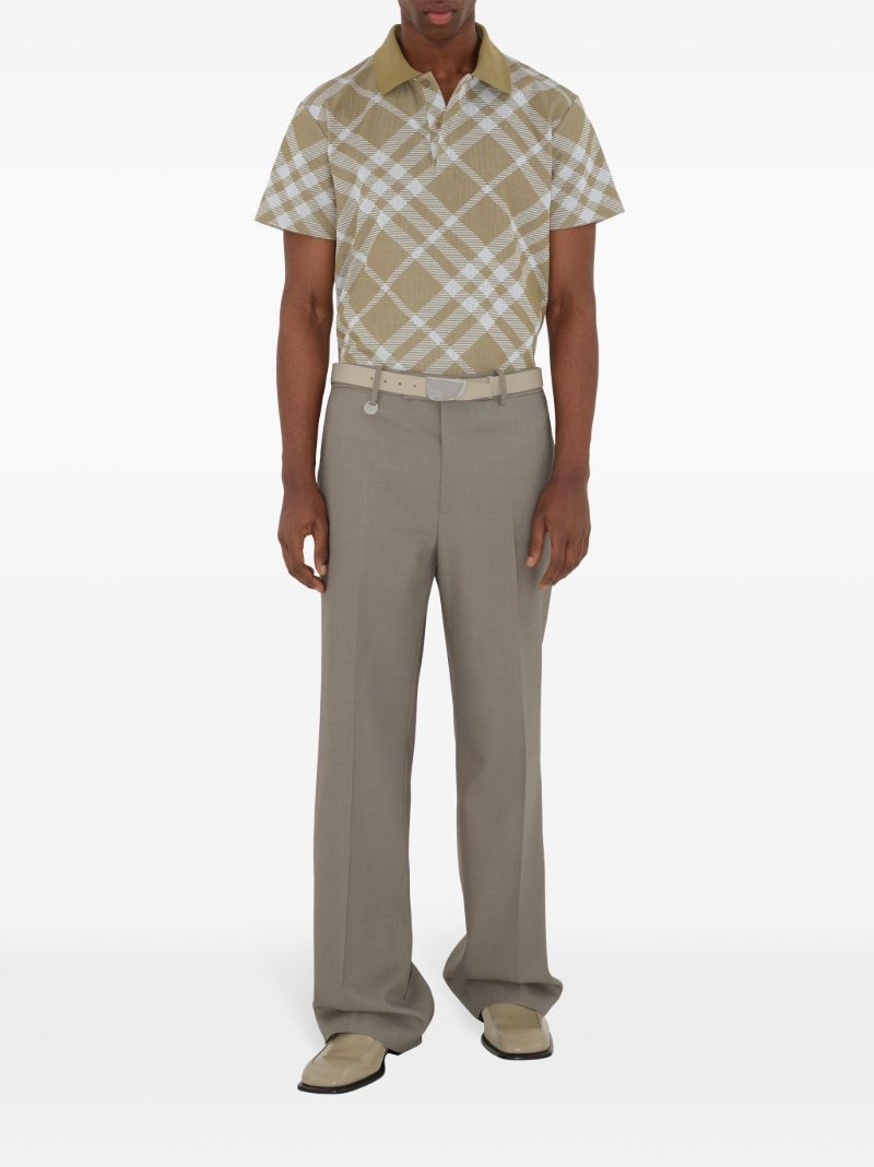 Neutral Checked Polo Shirt