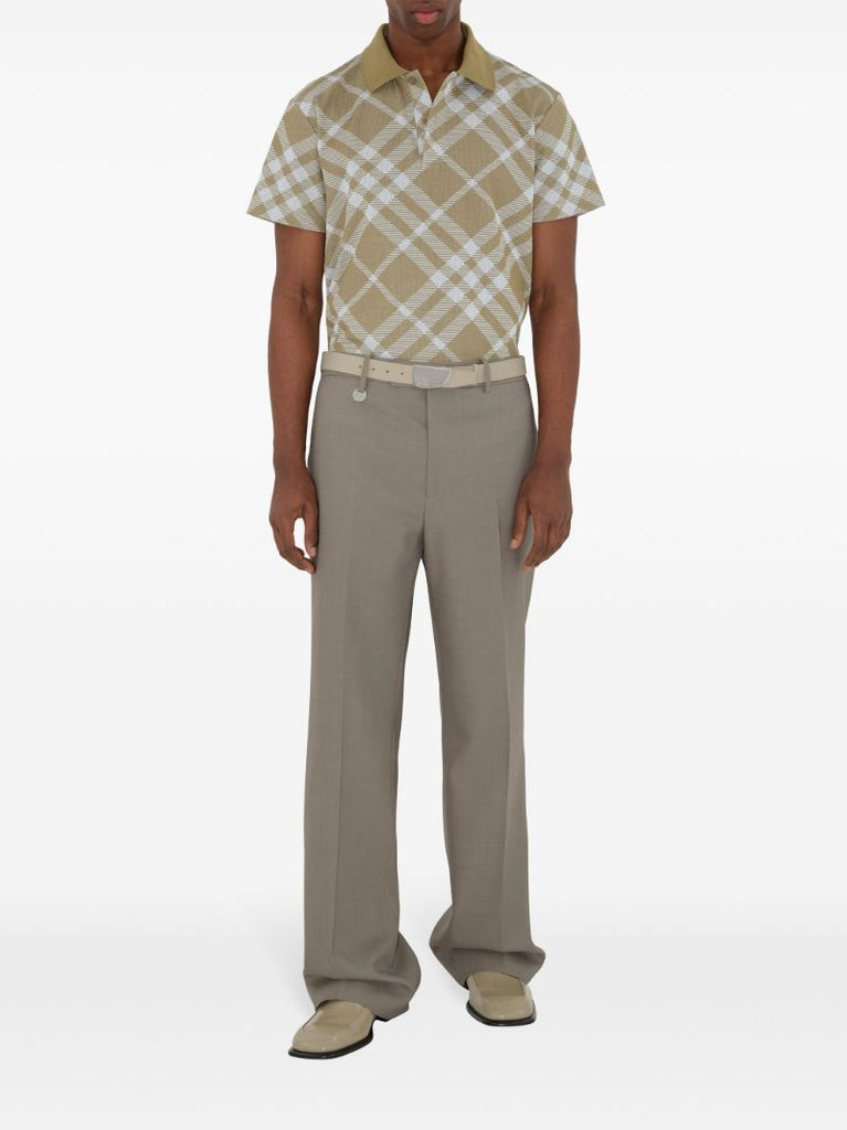 Neutral Checked Polo Shirt