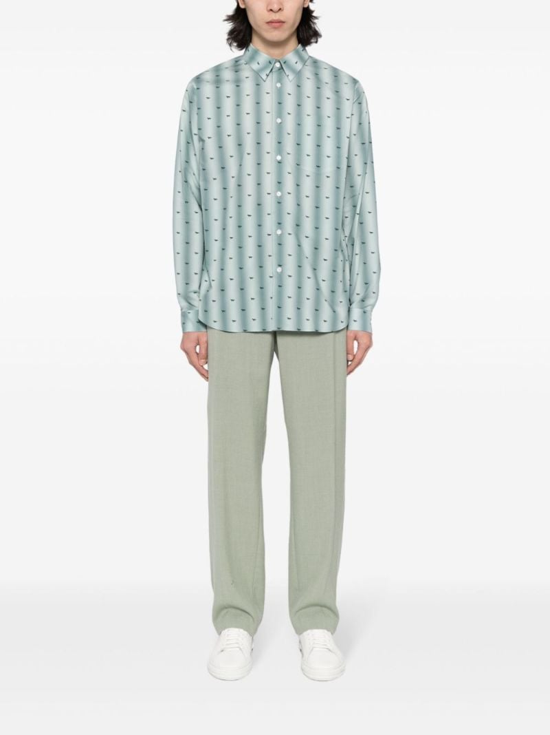 Green Fox Print Cotton Shirt