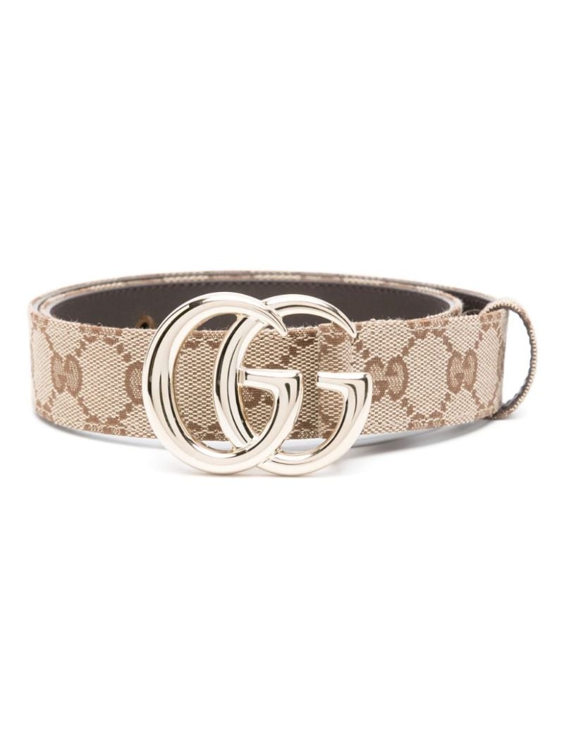 Brown Gg Marmont Canvas Belt