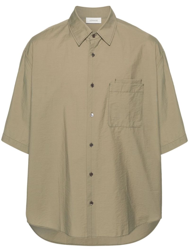 Green Short-sleeve Cotton Shirt
