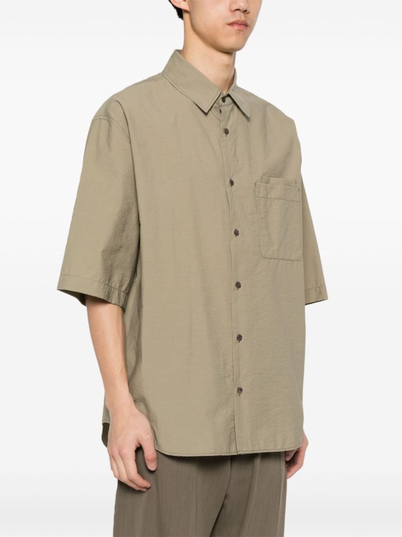 Green Short-sleeve Cotton Shirt