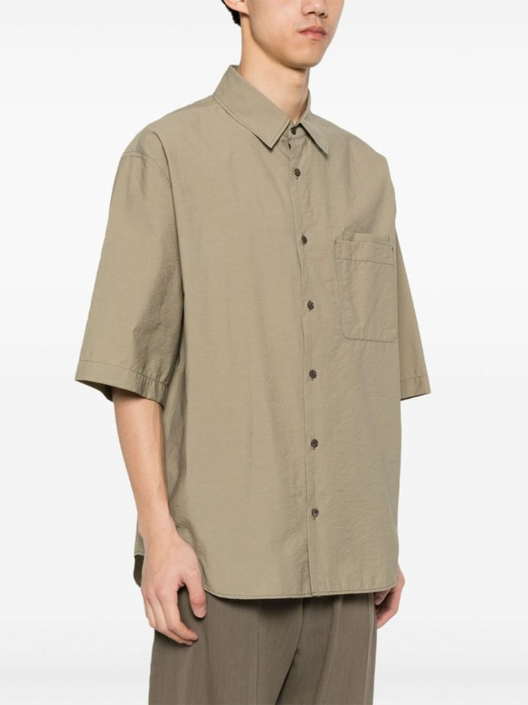 Green Short-sleeve Cotton Shirt