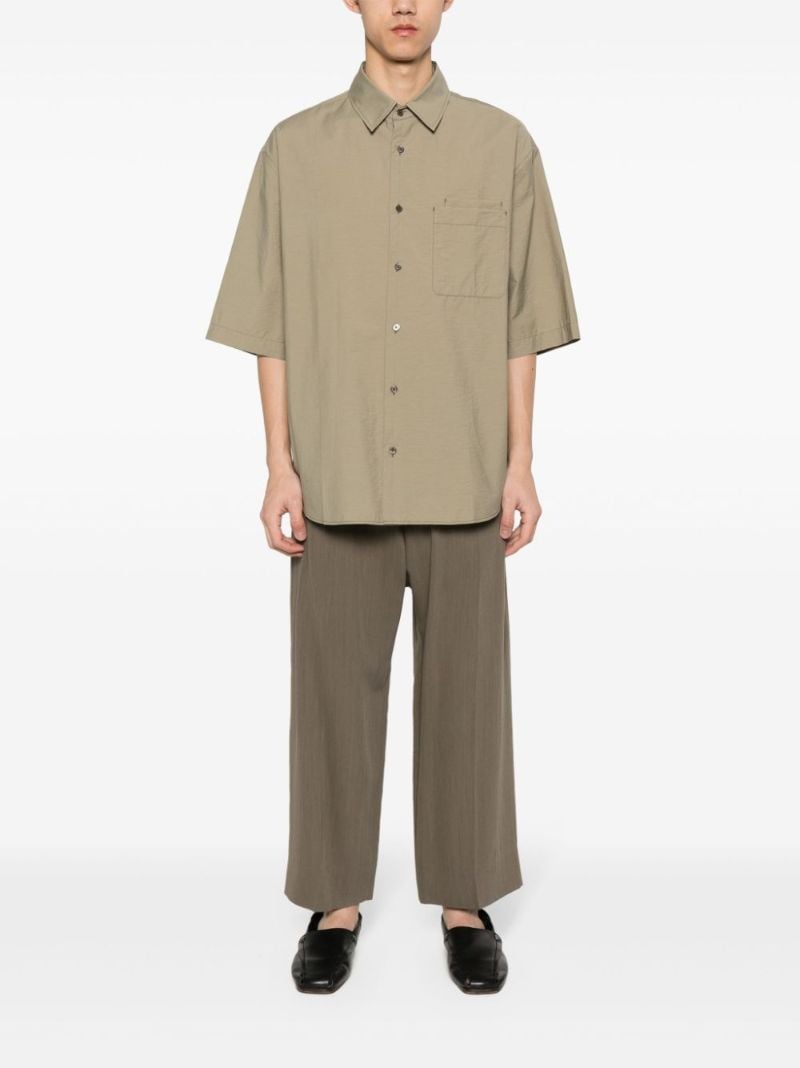 Green Short-sleeve Cotton Shirt