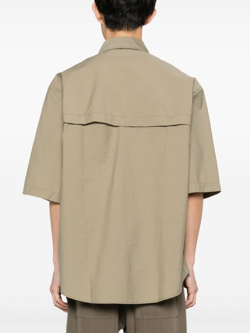 Green Short-sleeve Cotton Shirt