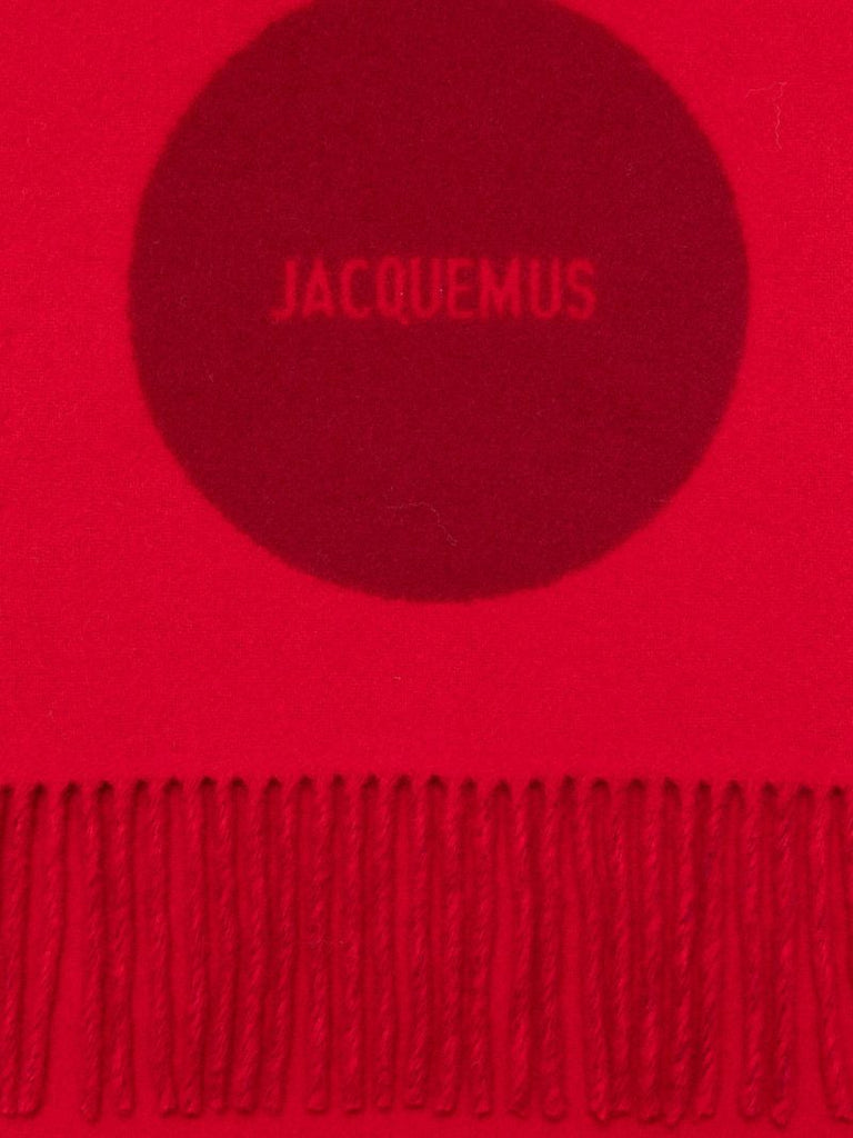 Red Logo Jacquard Scarf