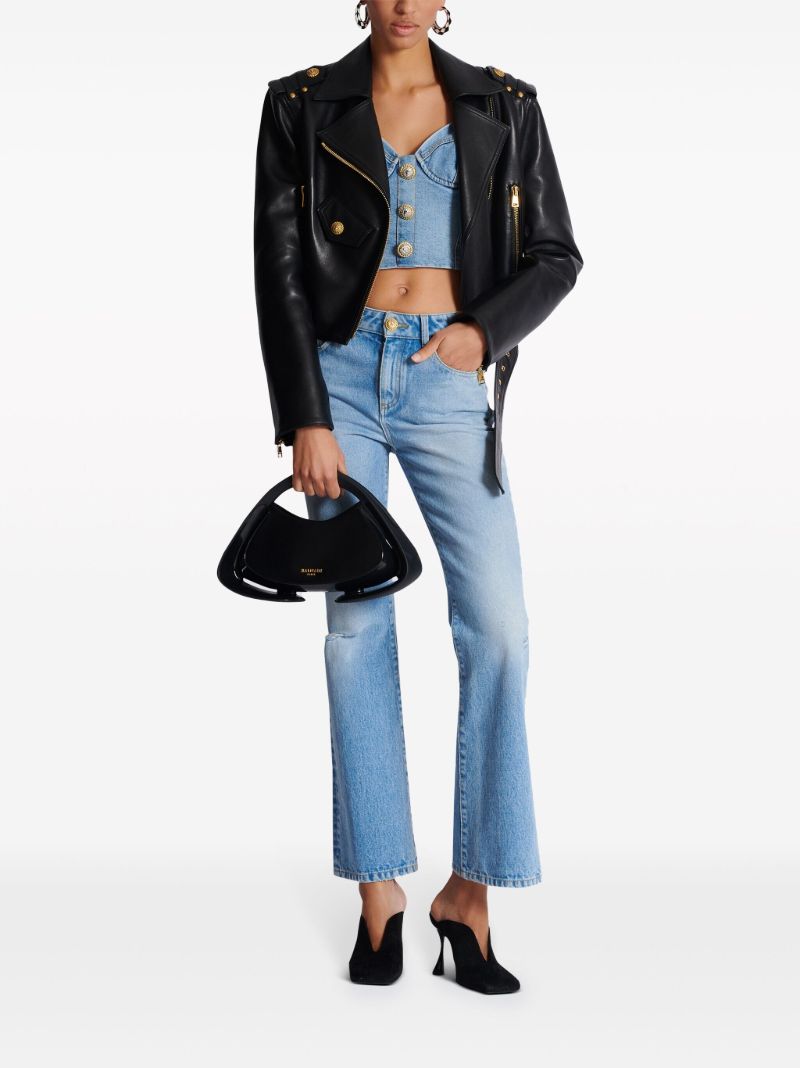 Blue Denim Bustier Top