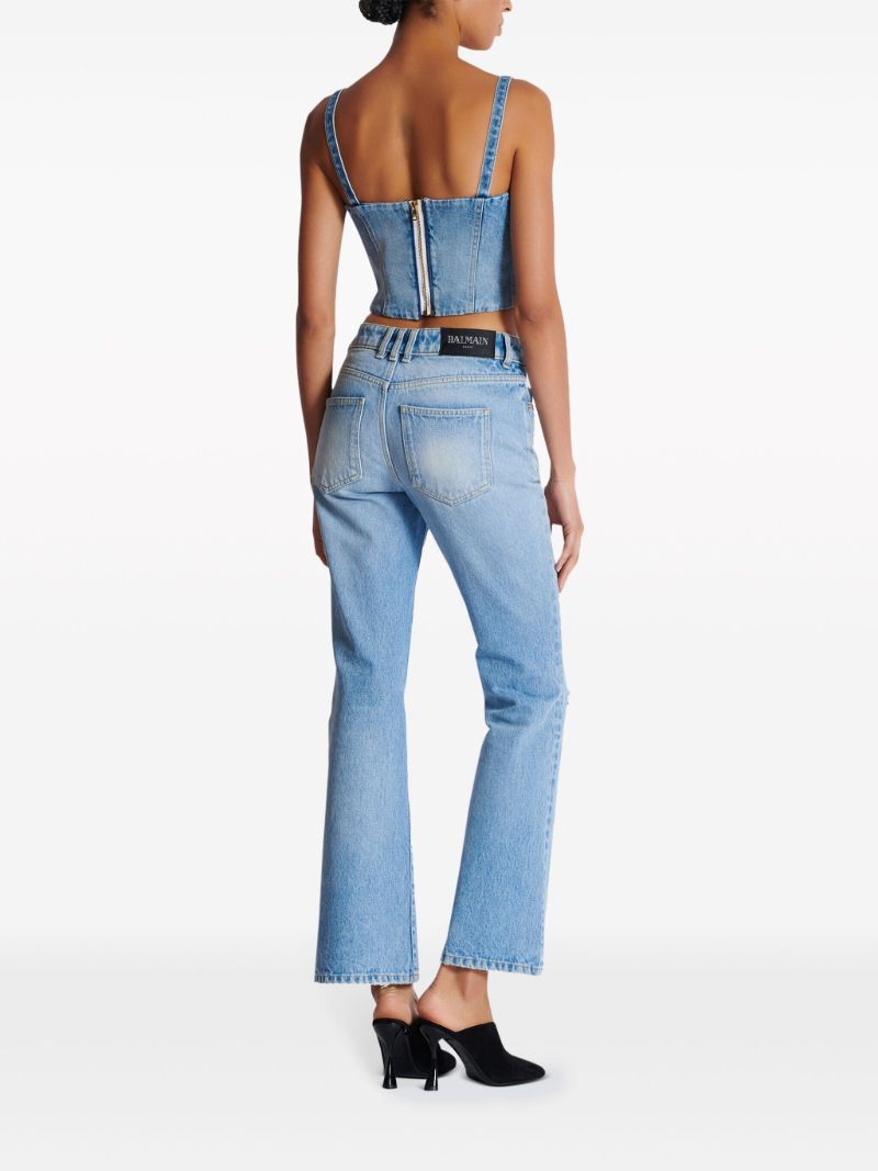 Blue Denim Bustier Top