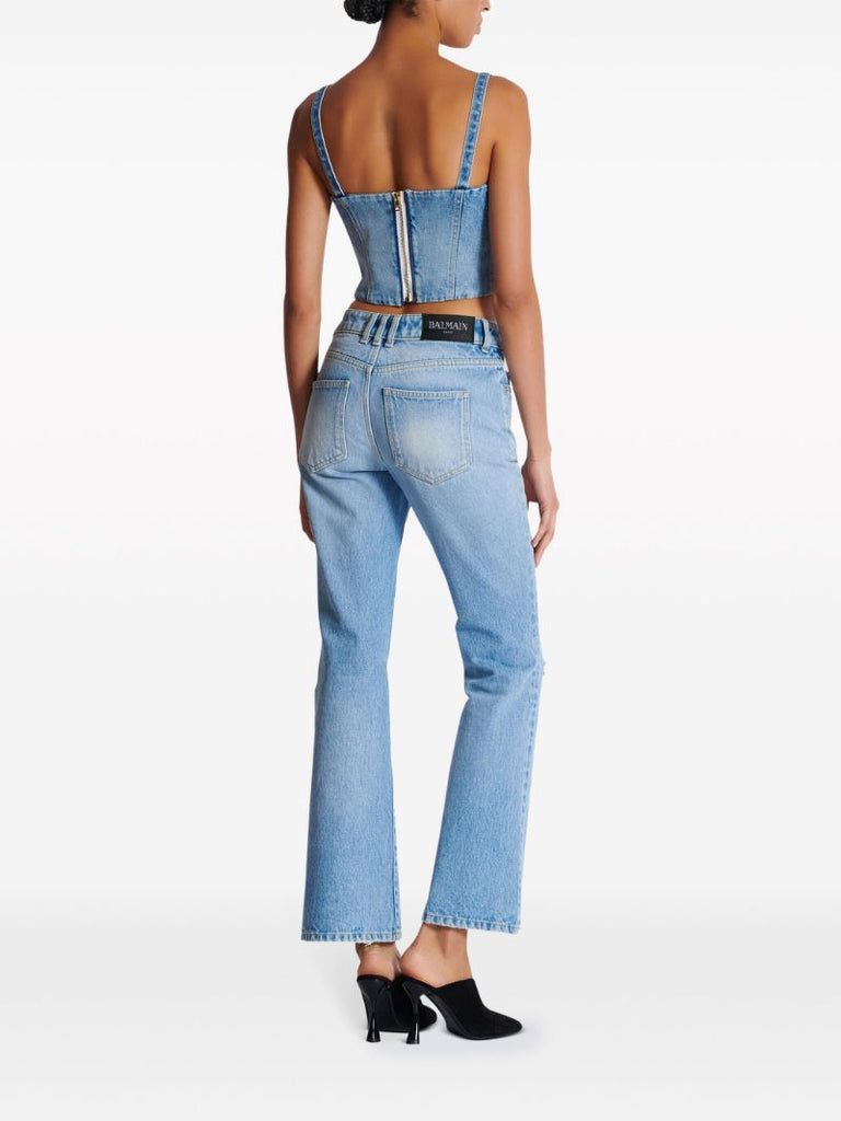 Blue Denim Bustier Top
