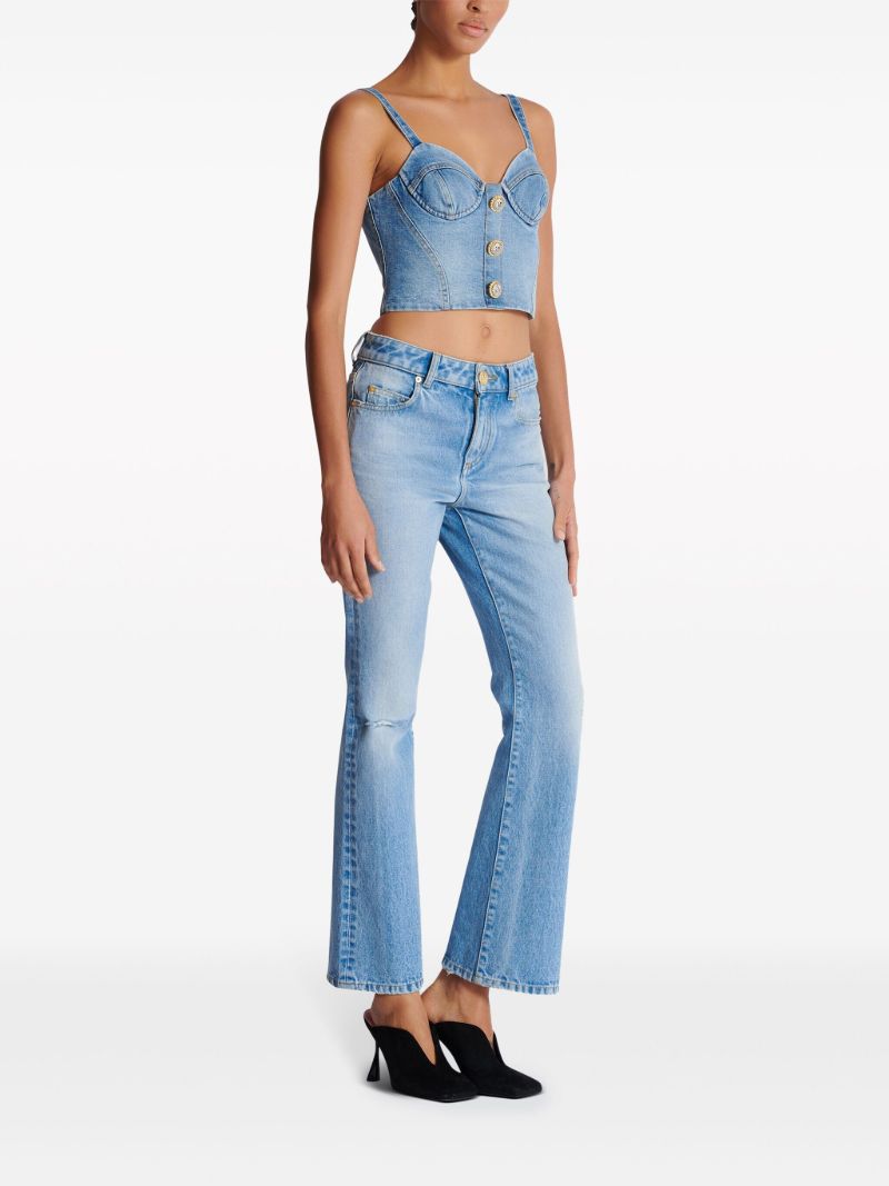 Blue Denim Bustier Top