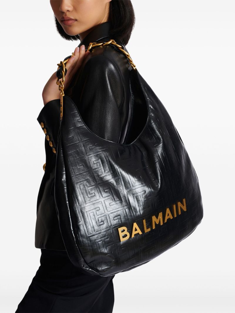 Black 1945 Large Soft Hobo Bag