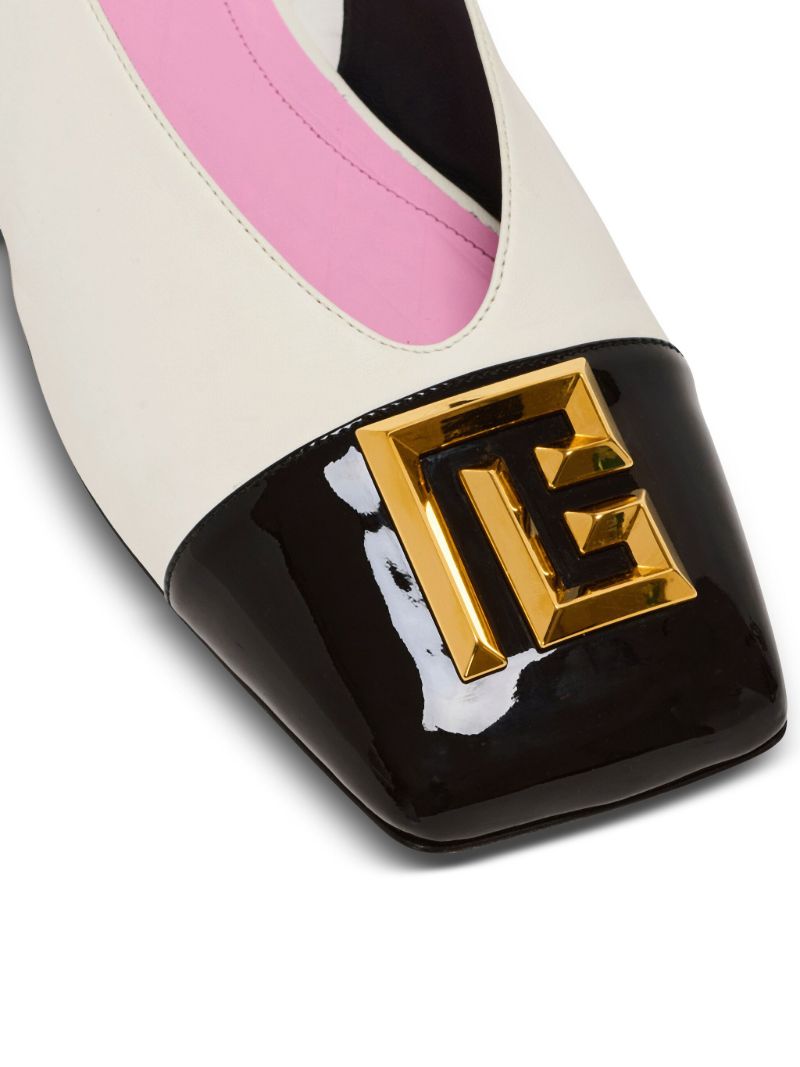 White Eden Leather Flat Slingback Pumps