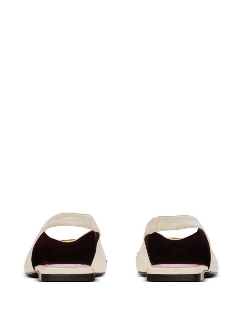 White Eden Leather Flat Slingback Pumps