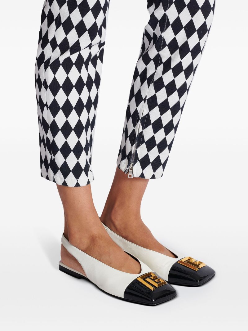 White Eden Leather Flat Slingback Pumps