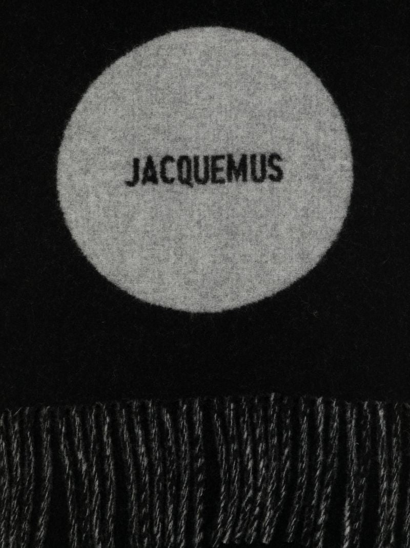 Black Logo Jacquard Scarf