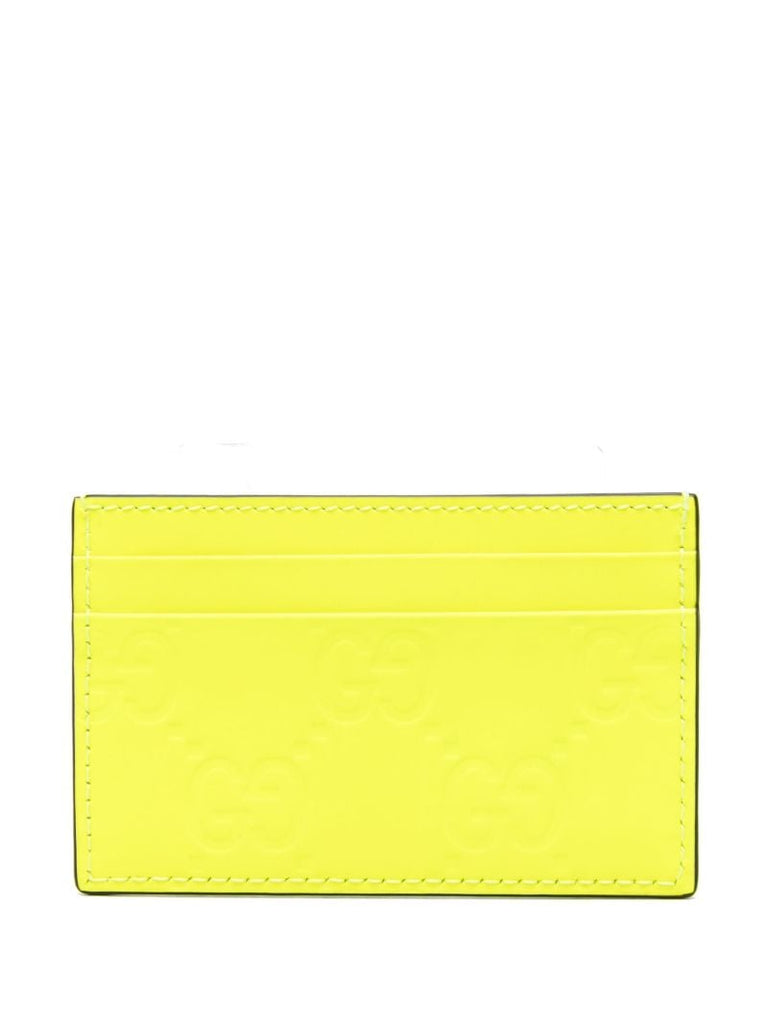 Yellow Gg Leather Cardholder