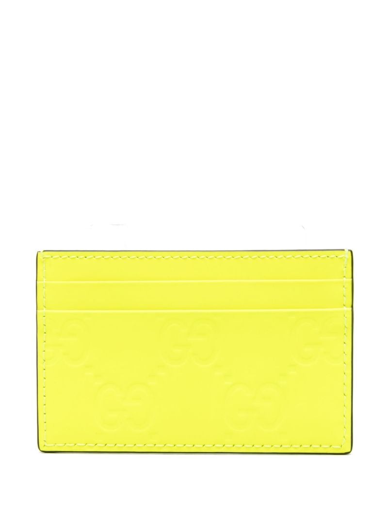Yellow Gg Leather Cardholder