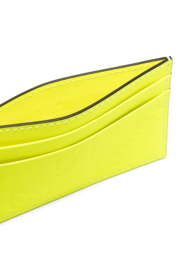 Yellow Gg Leather Cardholder