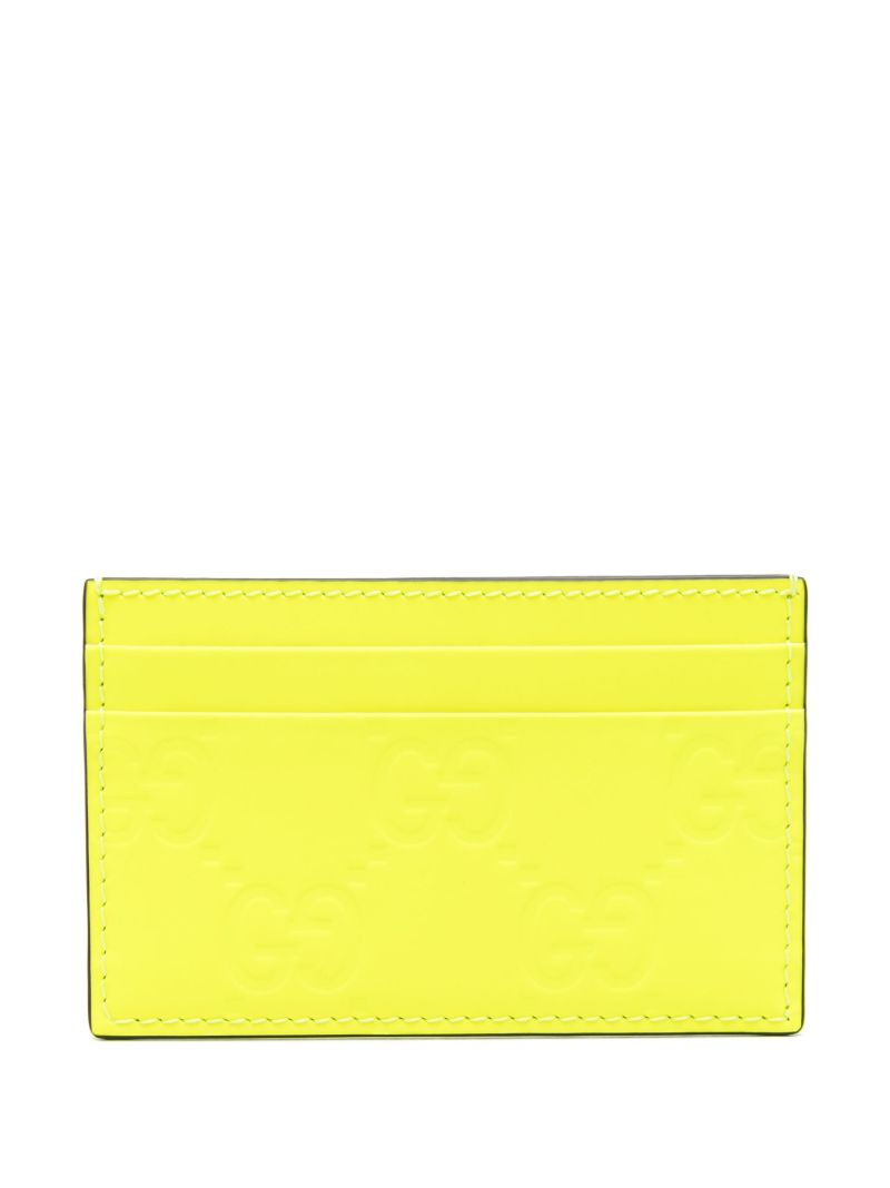 Yellow Gg Leather Cardholder