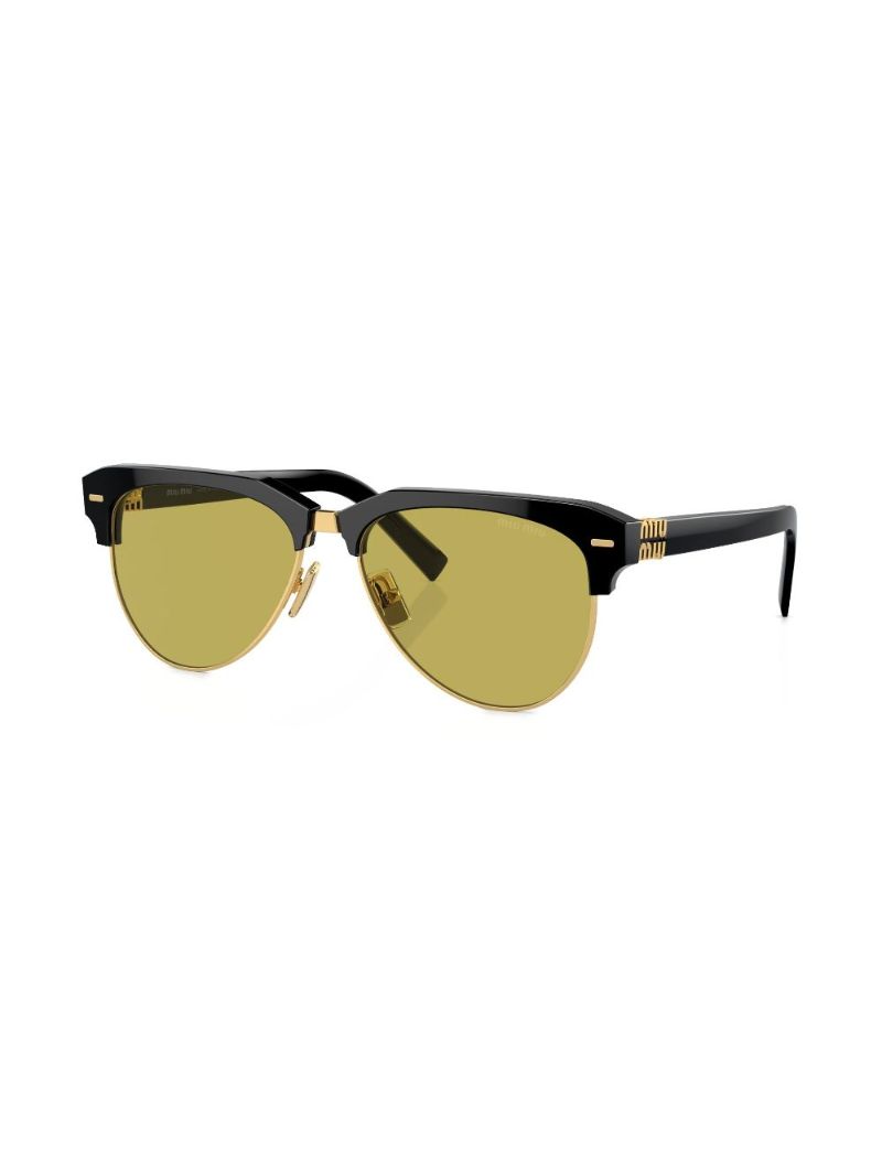Black Runway Pilot-frame Sunglasses