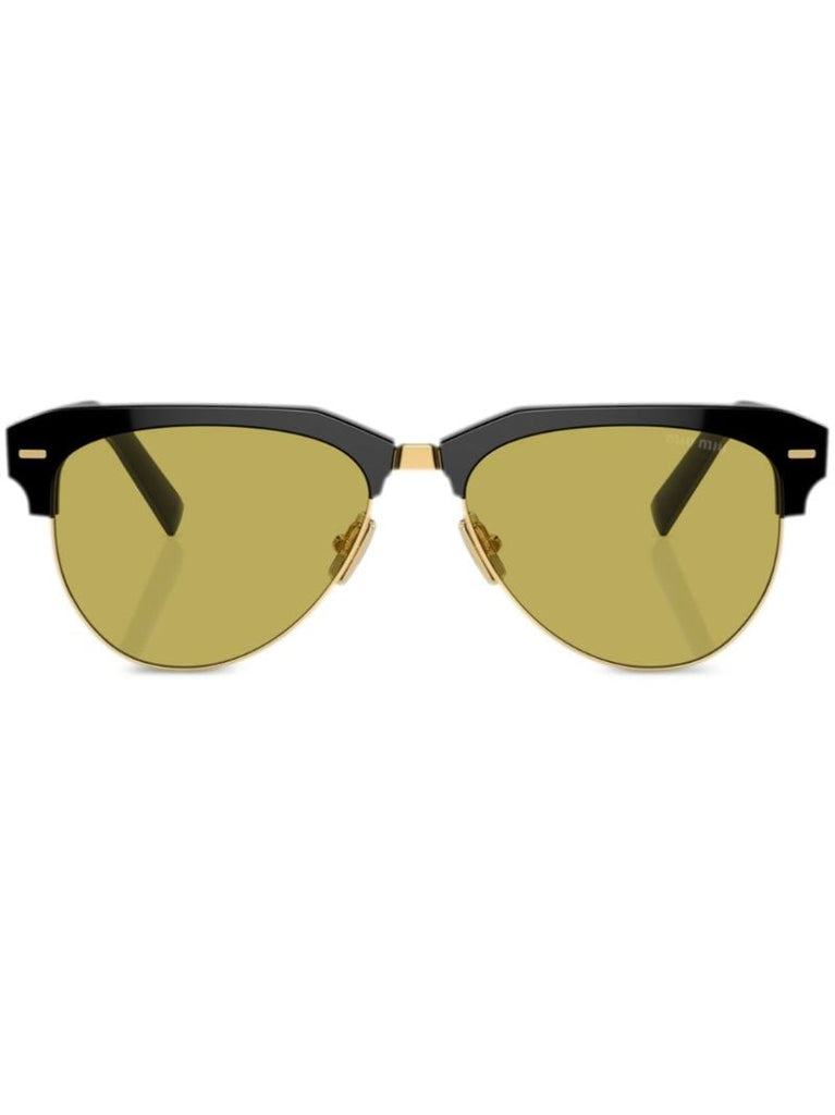 Black Runway Pilot-frame Sunglasses