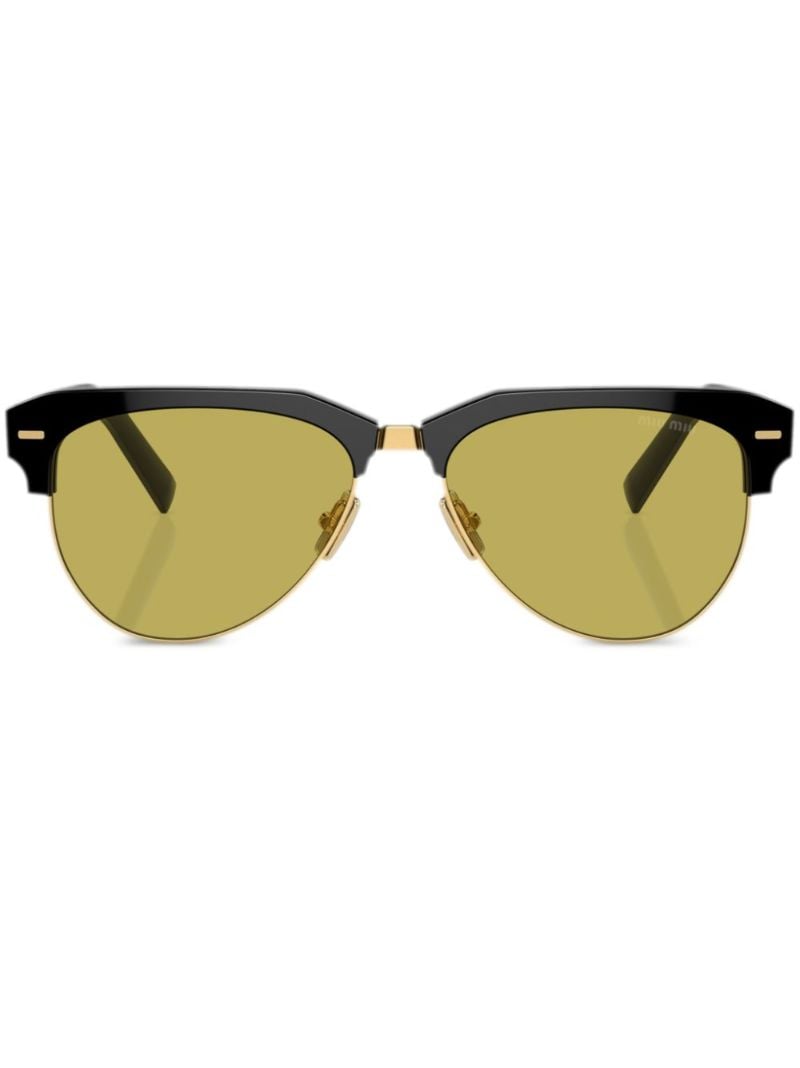 Black Runway Pilot-frame Sunglasses