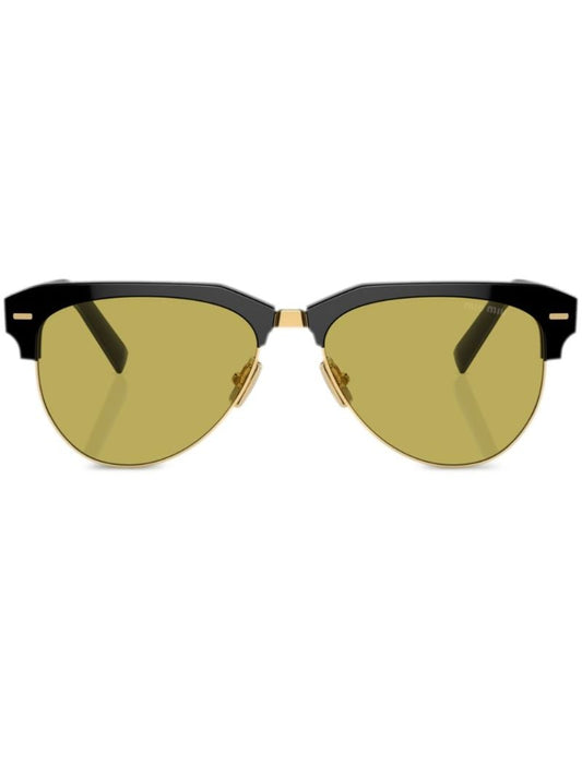 Black Runway Pilot-frame Sunglasses
