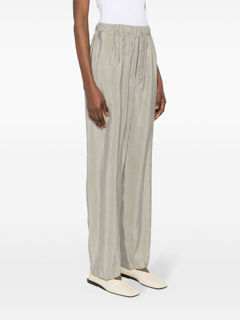 Grey Elasticated-waistband Tapered Trousers