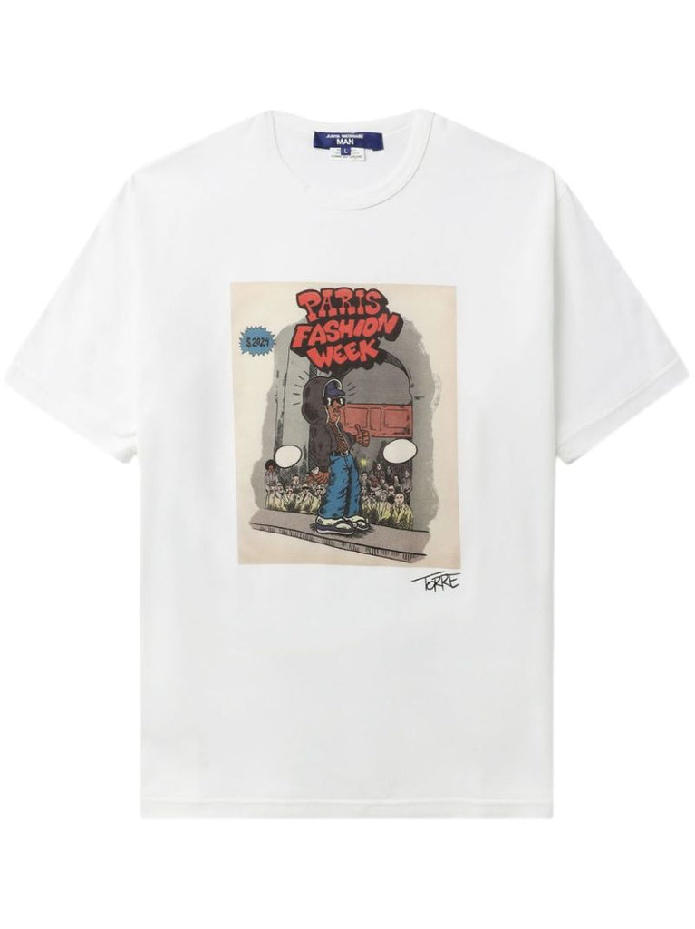 White Paris Fashion Week Cotton T-shirt