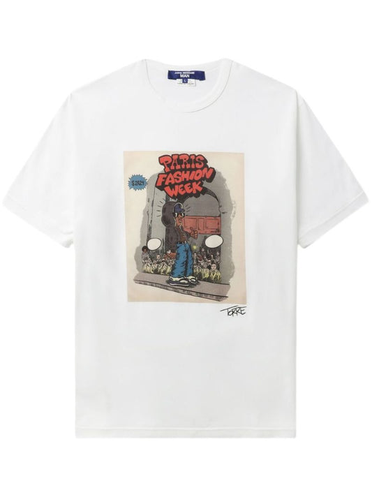 White Paris Fashion Week Cotton T-shirt
