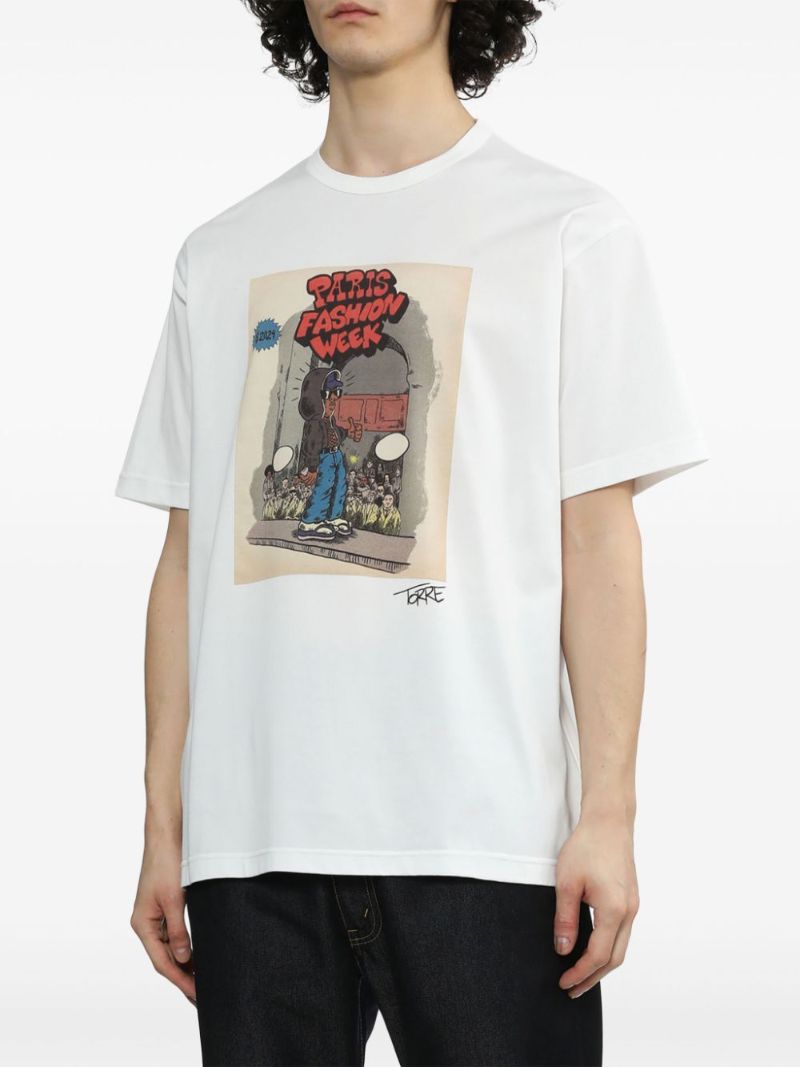 White Paris Fashion Week Cotton T-shirt