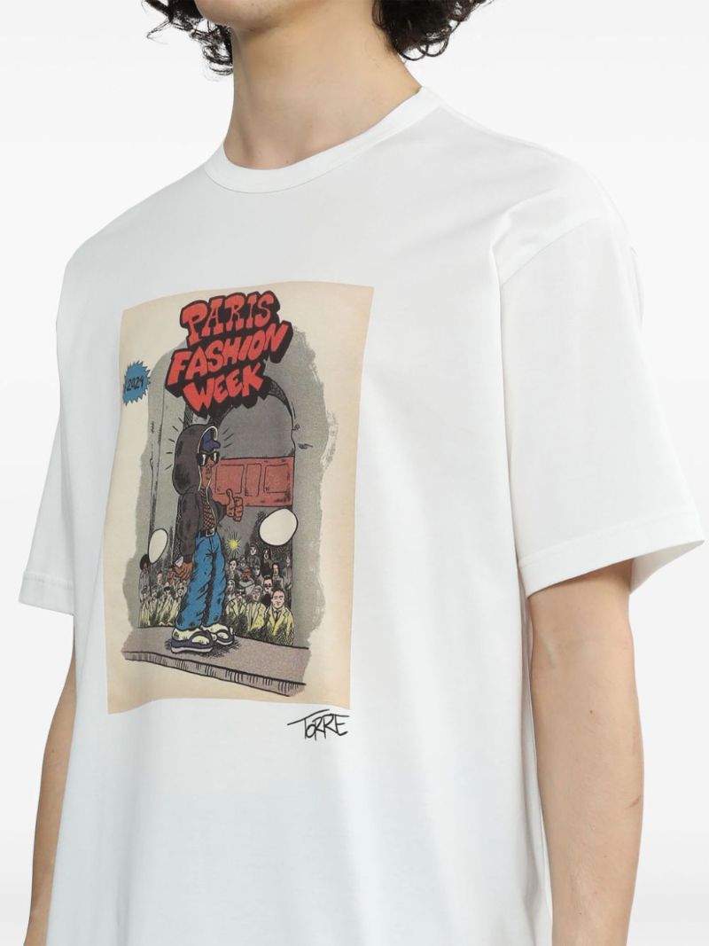 White Paris Fashion Week Cotton T-shirt