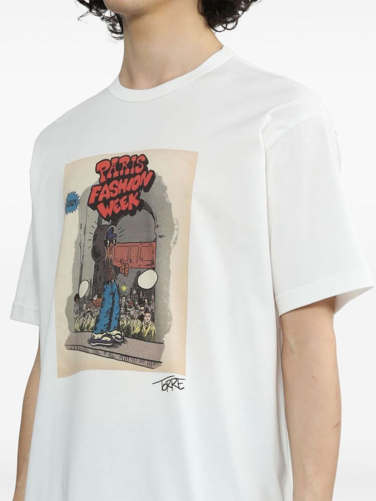White Paris Fashion Week Cotton T-shirt