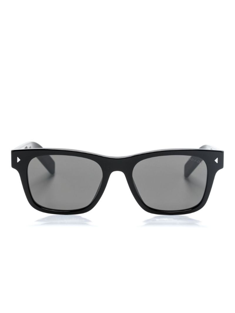 Black Logo Square-frame Sunglasses