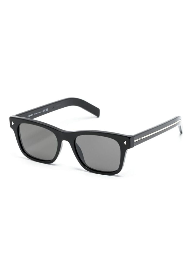 Black Logo Square-frame Sunglasses