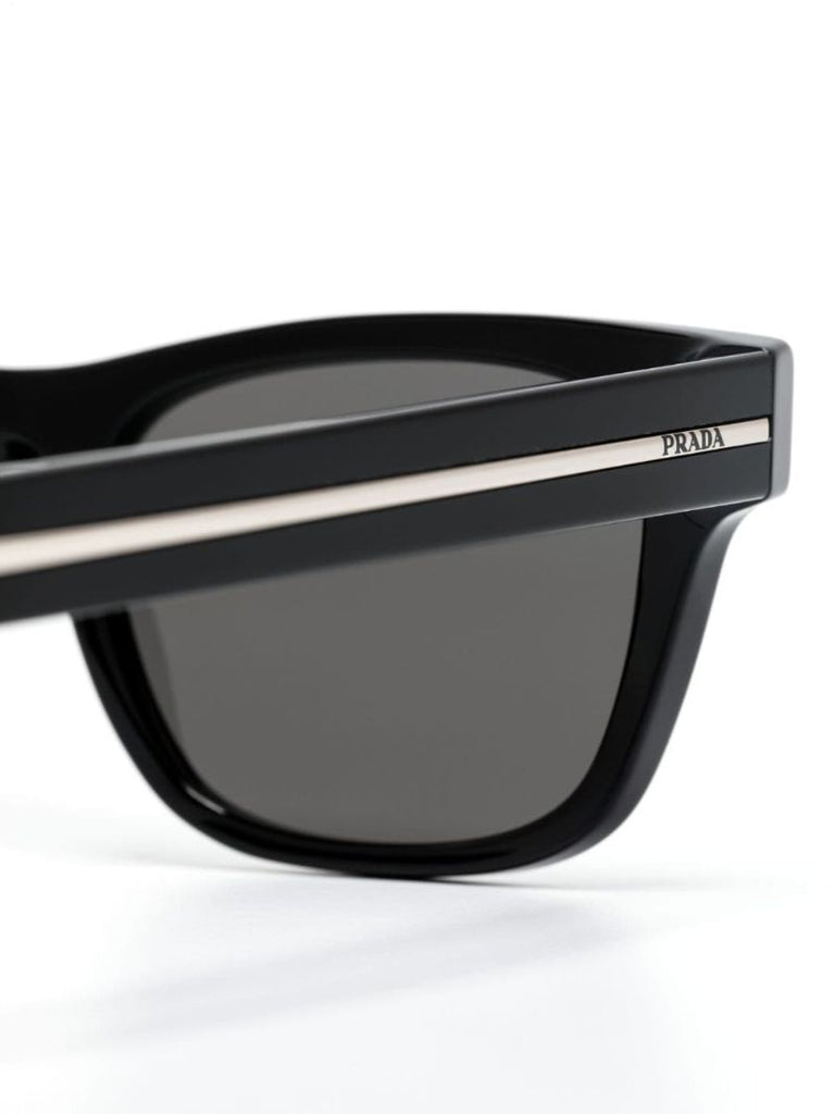 Black Logo Square-frame Sunglasses