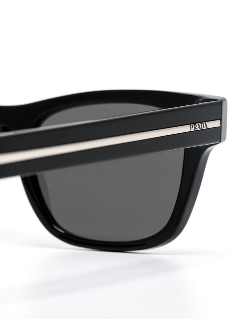 Black Logo Square-frame Sunglasses