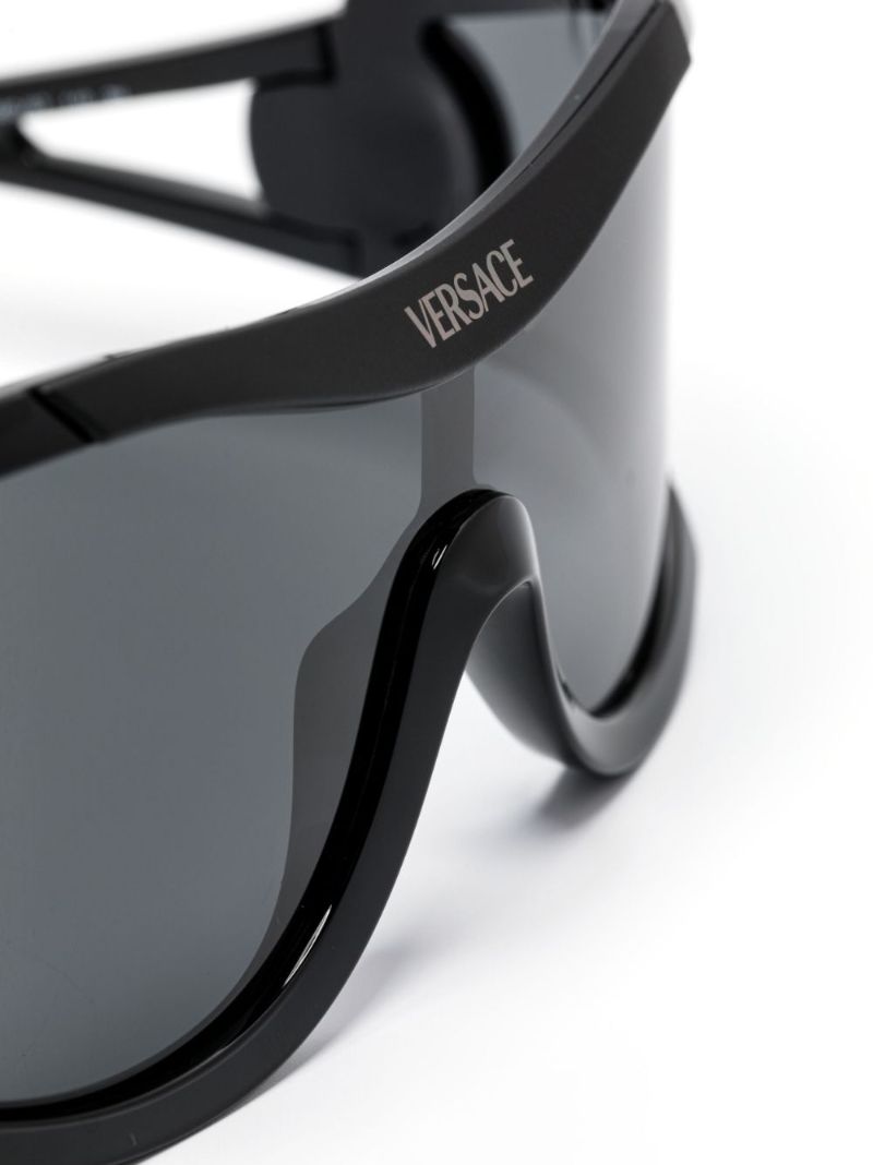 Black Medusa Medallion Shield-frame Sunglasses