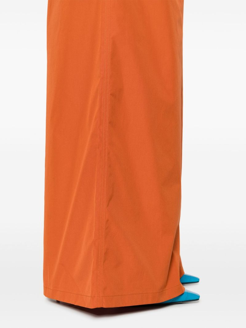 Brown Wide-leg Cotton Trousers